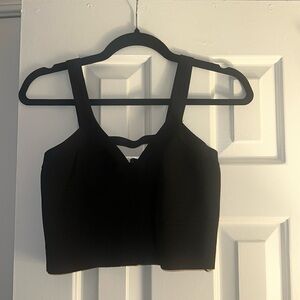 Guess Black Cropped Fitted Tank